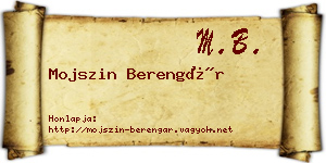 Mojszin Berengár névjegykártya